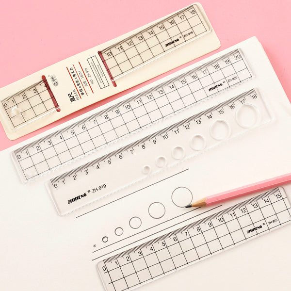 Plastic Ruler Small Transparent Pocket Plastic Ruler