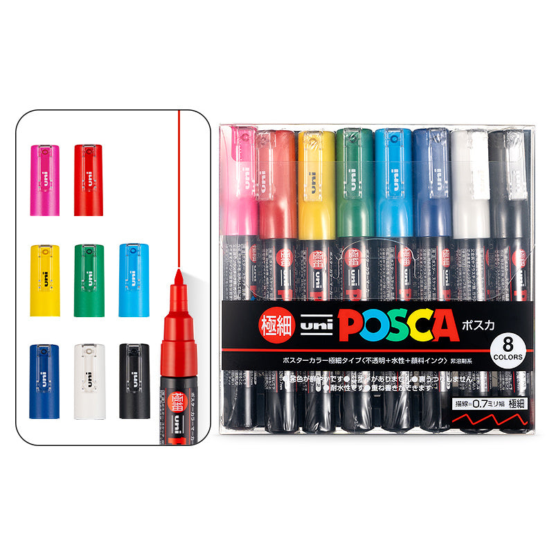 uni POSCA Acrylic Paint Marker Pen 7/8 Colors Set