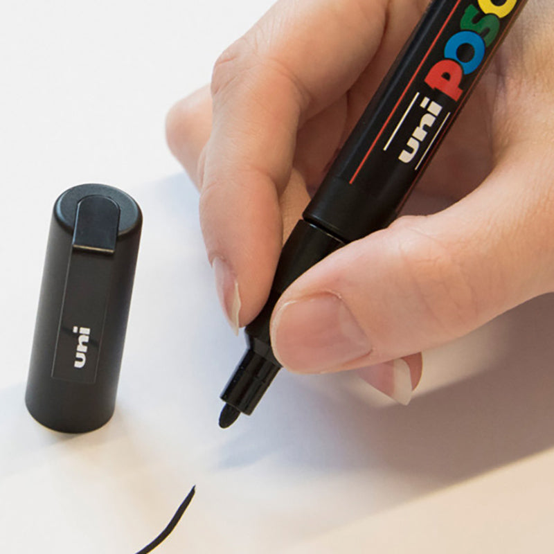 Posca Marker Pen Set Of 8 Sizes / Tips - Black
