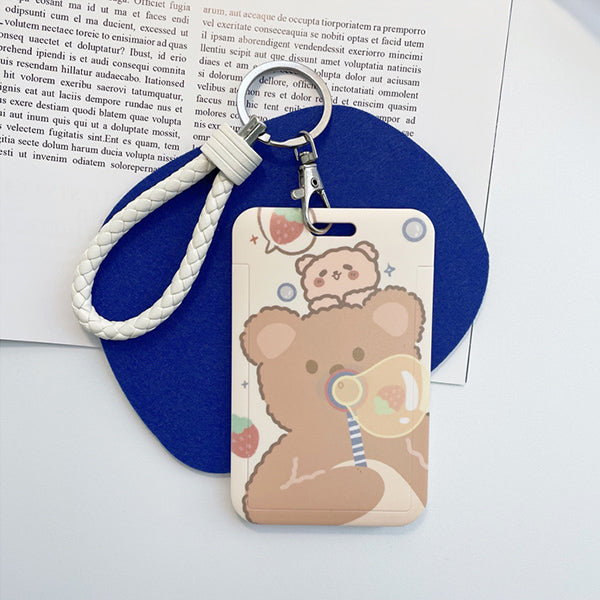 Vertical Card Holder with Lanyard, Bear (Type 1)