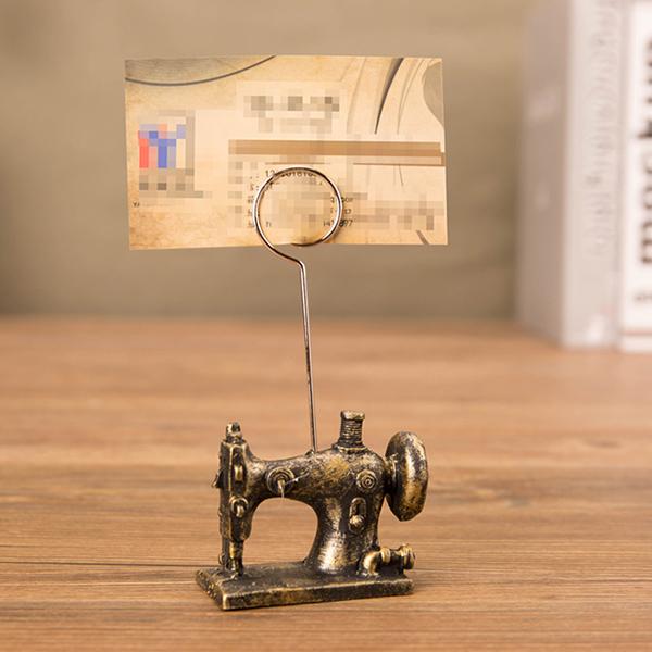 Vintage Note, Photo Metal Holder, Sewing Machine