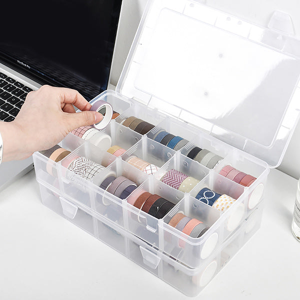 washi tape aufbewahrung Washi Tape Adjustable 15 Grids Storage Organizer Box