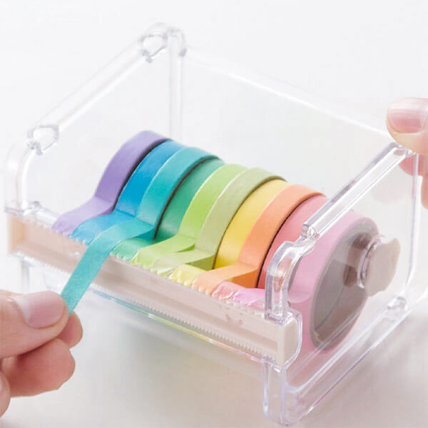 15 Compartments Clear Crafts Organizer Transparent Storage Box For Washi  Tape Art Supplies And Sticker Stationery - Tape Dispenser - AliExpress
