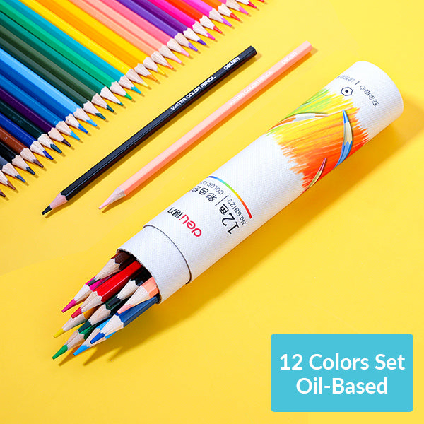 Watercolor Oil-Based Colored Pencil 12/24/36/48 Colors Set, 12 Pcs Oil-Based Set