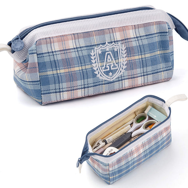 Large Wide Opening Triangular Pencil Case with Side Pockets — A Lot Mall
