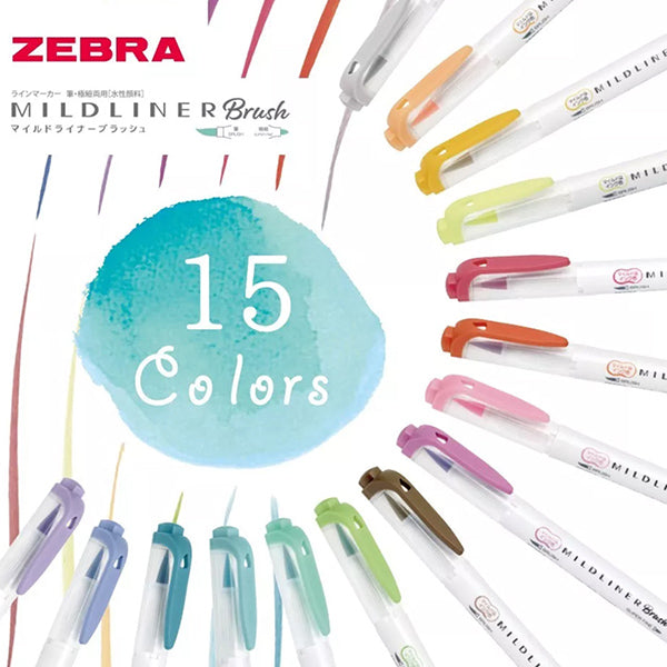 Zebra Mildliner Double Ended Brush Pen 5 Colors Set