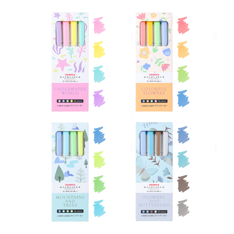 3-color Set ZEBRA Markers Cute Kawaii WKT7 Highlighter Mildliner Art  Supplies Office Accessories Double-ended Writing Stationery - AliExpress