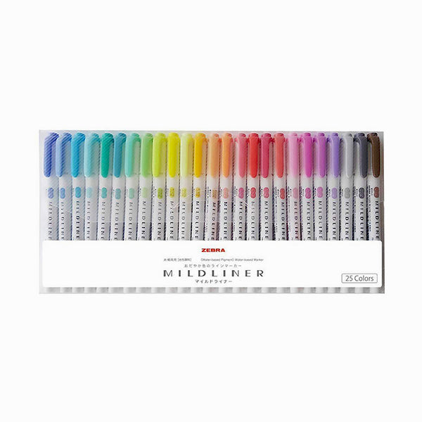 Zebra Mildliner Highlighter & Brush Collection 50/PKG Assorted Colors