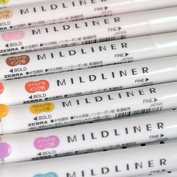 Zebra Mildliner Double-Sided Highlighters Fine Bold 3 / 4 / 5 / 25 Col — A  Lot Mall