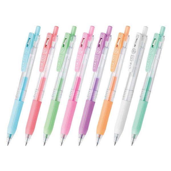Zebra Sarasa Milk Color Clip Retractable Gel Pen 0.5mm Set